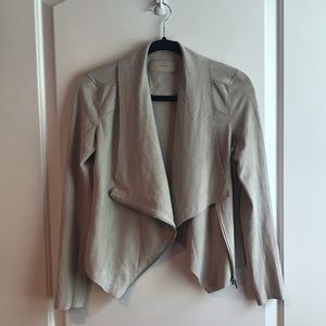 BLANKNYC Faux Suede Drape Front Jacket